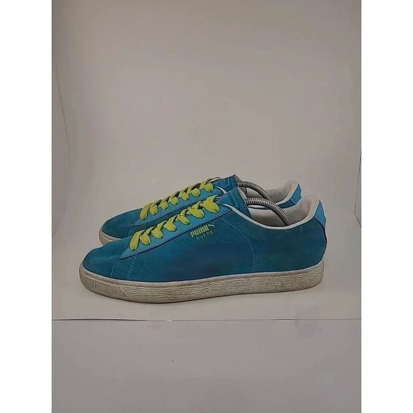 Puma SUEDE Classic Sprayed Fluo Blue Punch Size 10.5 - Picture 3 of 9
